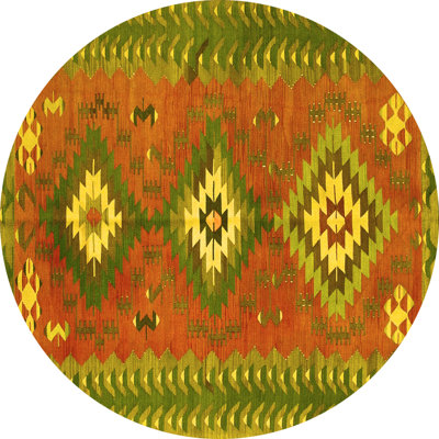 Tapis contemporains 856 jaunes lavables à la machine