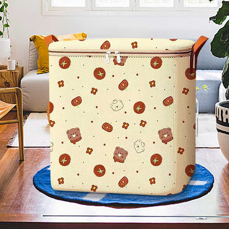  Large Capacity Storage Bins with Lids & Reinforced Handles, Closet Organizers and Storage, Clothes Storage Basket Containers for Clothing, Sweater, Comforter, Bedding