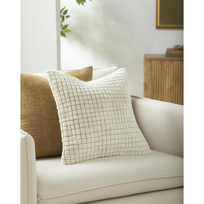 Novoli Accent Pillow, Beige, Pillow Cover Only - No Insert, Square 22"