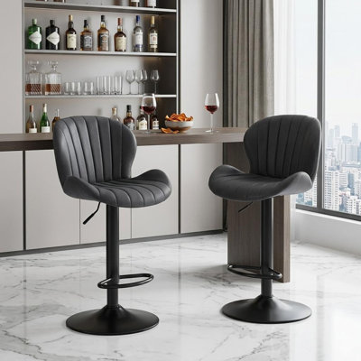 Ensemble de deux chaises de bar pivotantes Hukill