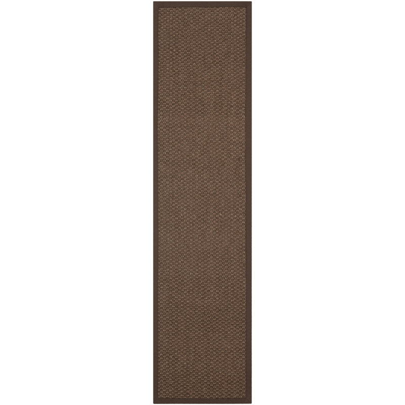 Debroh Natural Fiber Sisal With Latex Solid Color Rug, Runner 2'6" x 10'