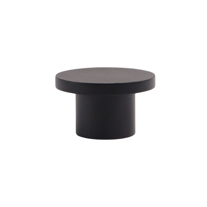 Charcoal Matte Aluminum Round Knob with Mounting Hardware