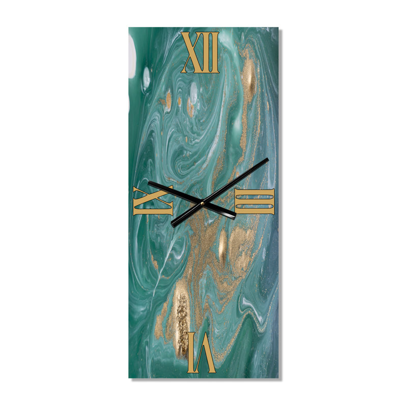 Horloge murale Glam Nature et marbre doré, Petit