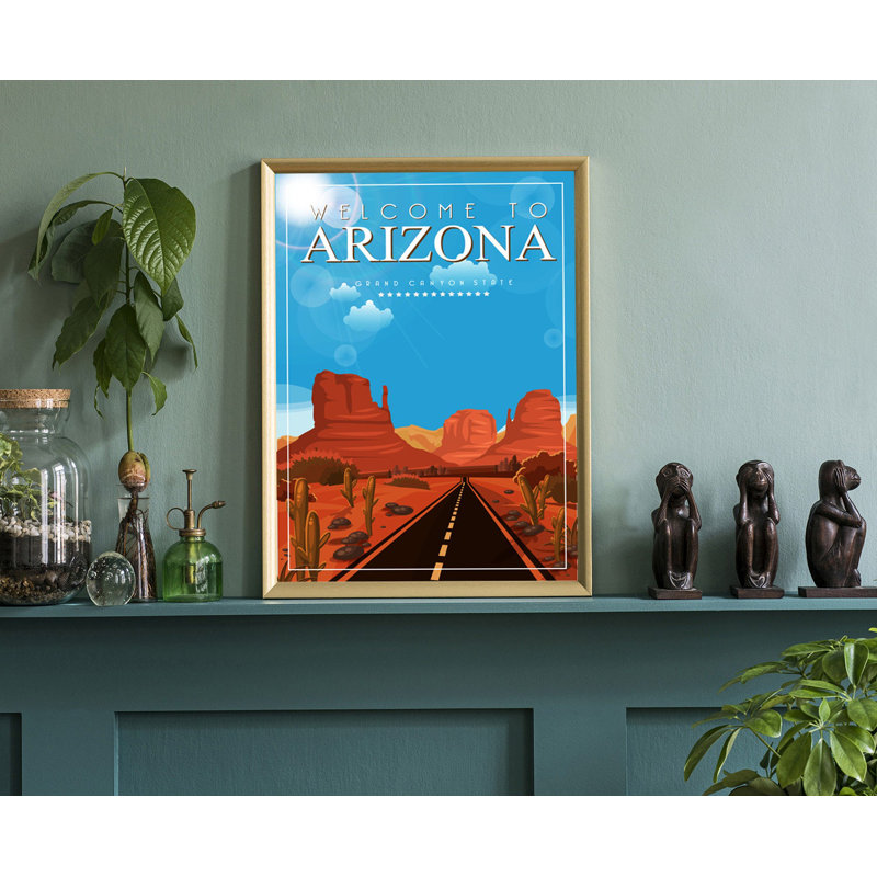 Arizona, style rétro, affiche de voyage, impression rétro sans cadre, art mural maison et bureau, H 24 po x l 18 po