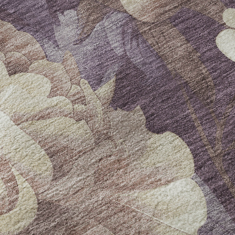 Premium Machine Washable Floyd AMF1561 Floral Rug, Rectangle 9' x 12'