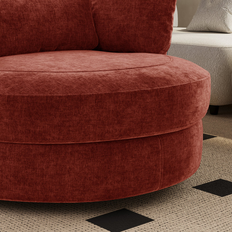 Fauteuil demi-tonneau pivotant l 50 po, Terracotta