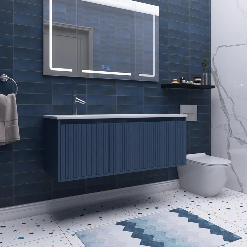 Ensemble de meuble-lavabo simple 47,62 po avec plateau en résine Tilney