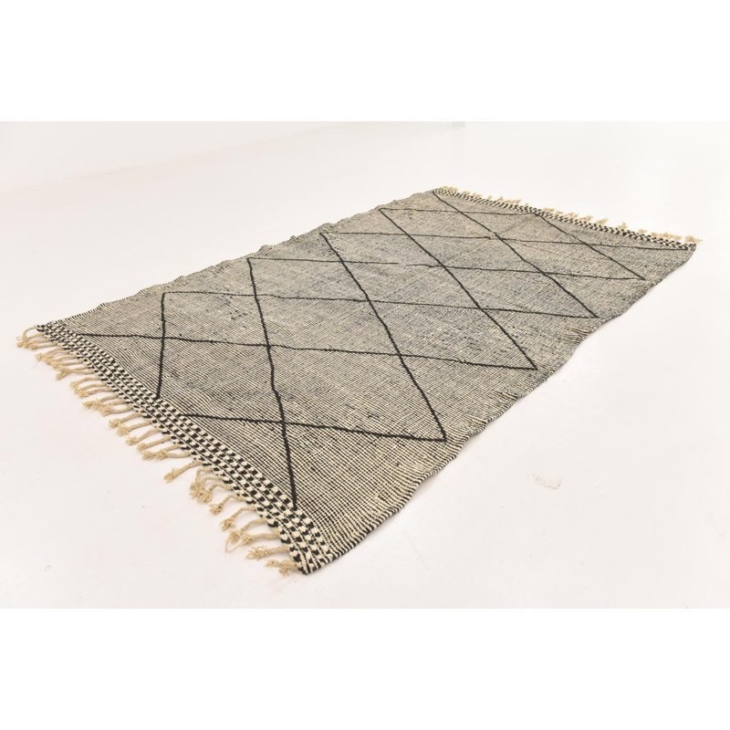 Tapis noir et blanc Parra