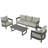 4-Piece Outdoor Conversation Set with Thick Cushioned Seating and Coffee Table-463040456