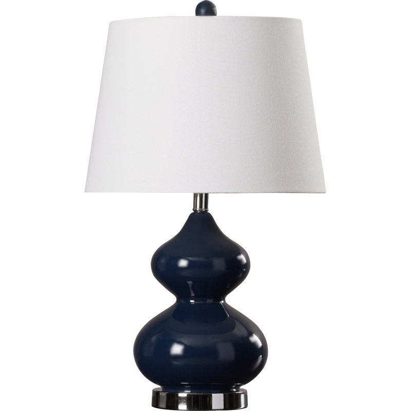 Courtney Glass Table Lamp, Navy