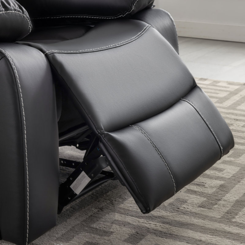 Ensemble de salon inclinable en similicuir 7 pièces avec rangement et porte-gobelets 7 pièces