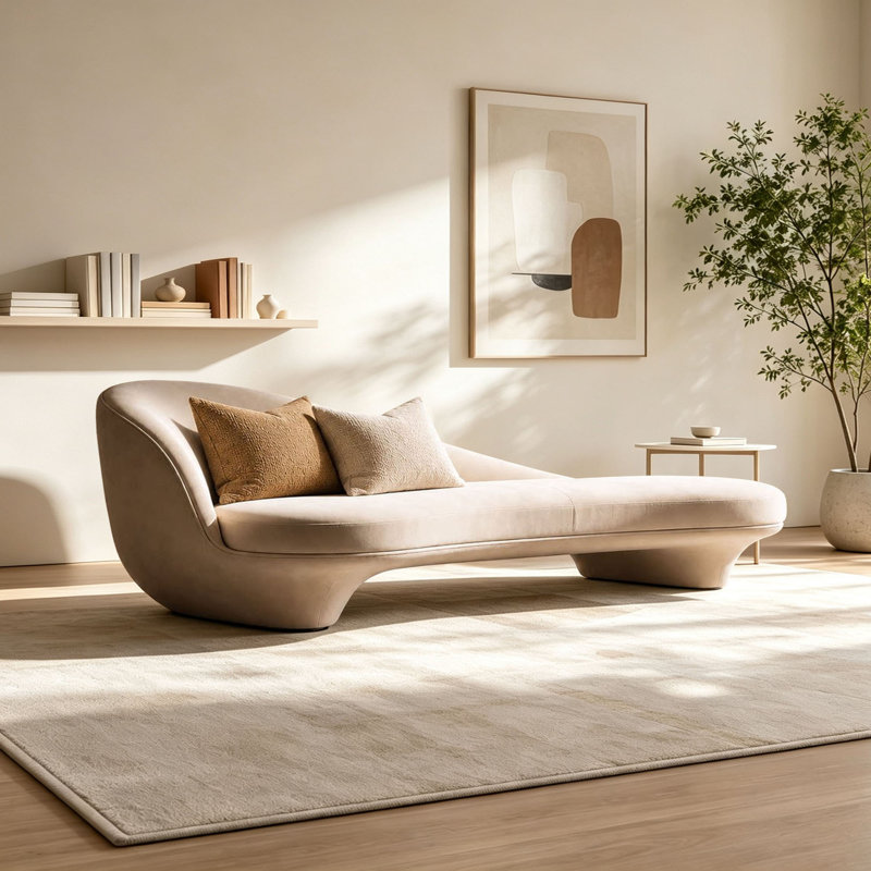Chaise longue de loisir de style luxueux, Beige