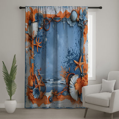Seaside Window Curtains, Nautical Sheer & Blockout Curtains - 1 Panel