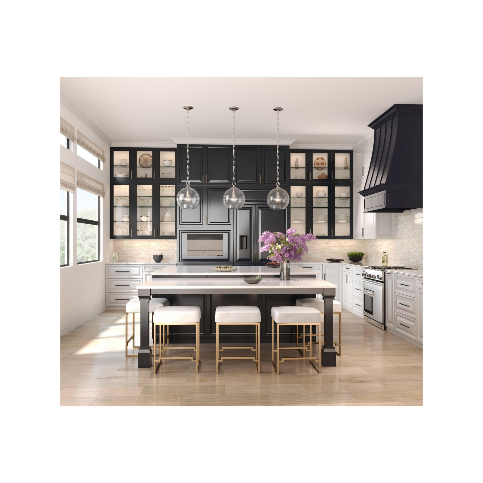 Chicago Single Light Glass Dimmable Pendant, Brushed Nickel