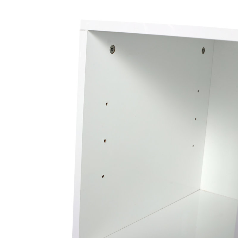 Lavabo de salle de bain mural, 48 po, 2 portes à fermeture douce, petites tablettes, base de rangement en contreplaqué moderne, base de rangement