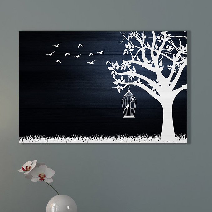 «Birds and Tree, Inverted Silhouettes», impression sur toile, H 26 po x l 40 po