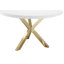 Pangea Home Round Remi Wood & Metal Dining Table – Modern Table - 6-Seater for Kitchen & Dining Room - Navy Table with Gold Legs-87930257-87930260