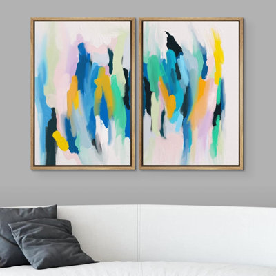 " White Clouds In Blue Pastel Skyline " 2 - Pieces