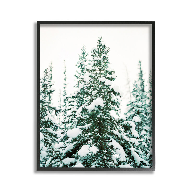 WoodlandFir avec SnowGicleeArtbyJustineMilton, Noir, H 14 po x l 11 po