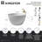 Kingston Brass Arcticstone 45-Inch Solid Surface Round Double Ended Freestanding Tub with Faucet Combo and Drain-121850622