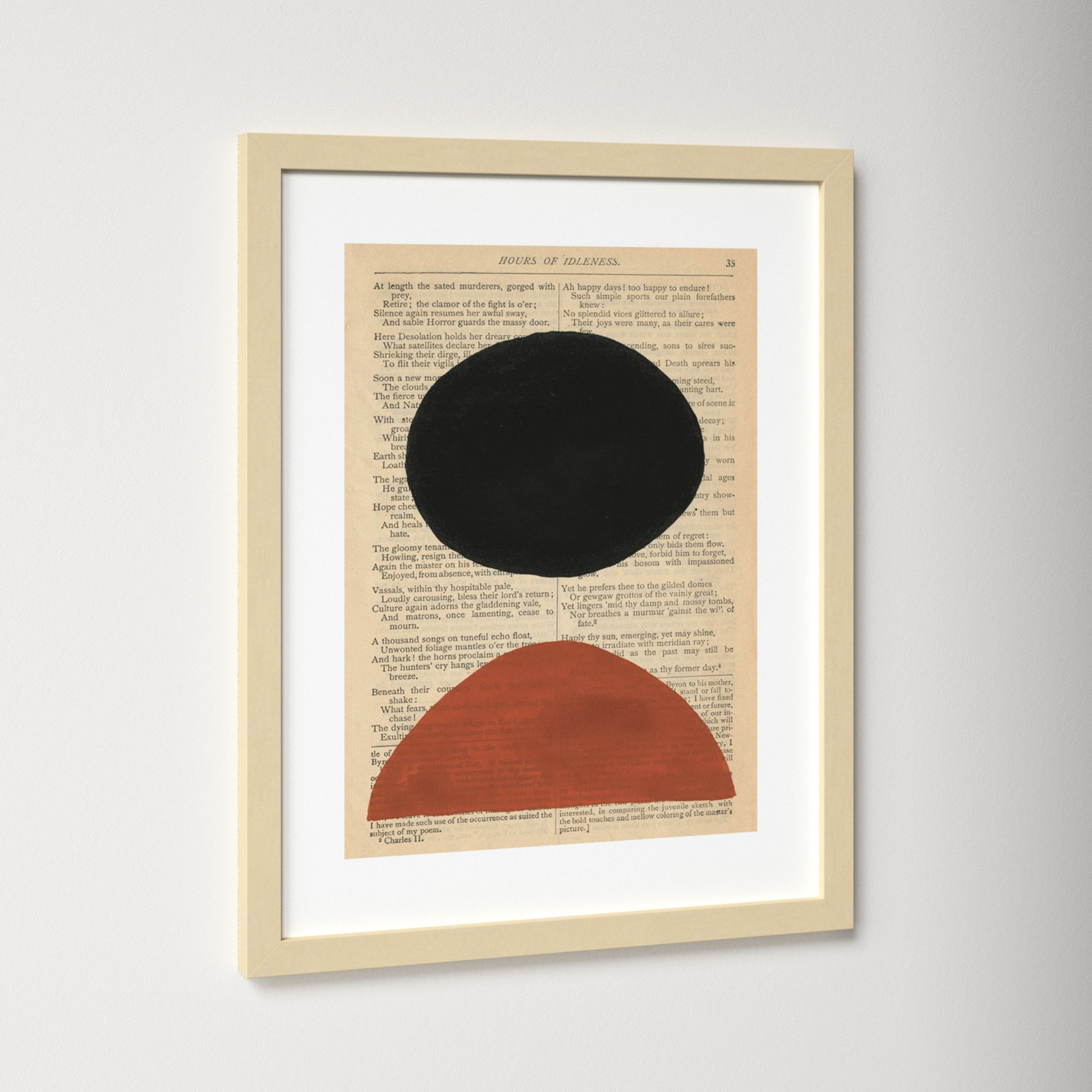 Modern Prose III by W. Stramel, Brown Framed Paper, 21.38" H x 17.38" W x 0.88" D