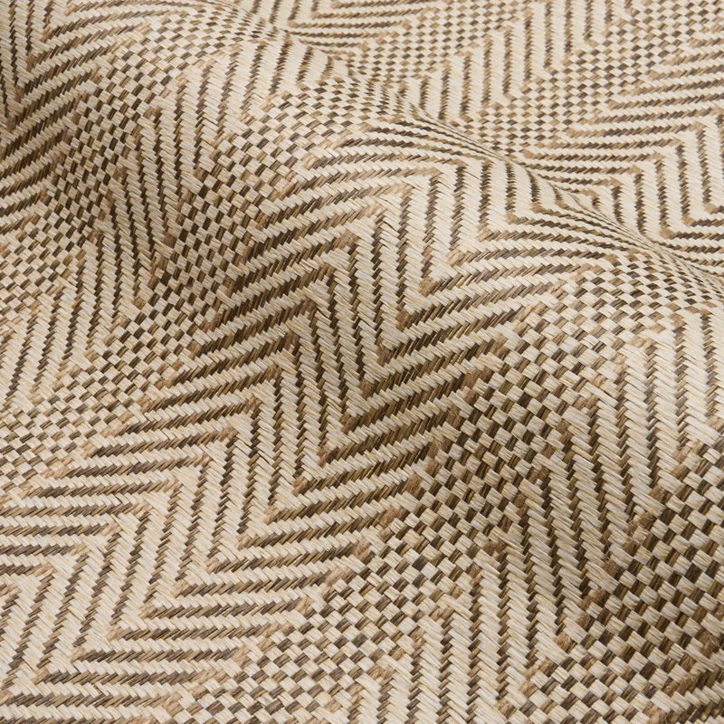 Zig Zag Paperweave Wallpaper, Flax