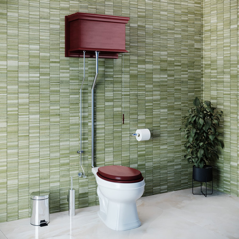 Toilette allongée 2 pièces 2 GPF (siège non inclus), Cerisier