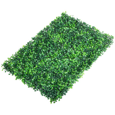 Artificial Boxwood Hedge Wall Panel - 24" x 16", PE/Plastic, 24 Pack, Green, UV Resistant