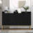 Wood Console Table with Large Storage Space, Gold Metal Legs-1694934385-1677928658