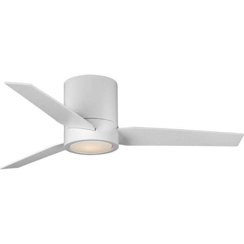 Ventilateur de plafond standard à DEL à 3 pales de 44 po avec télécommande et ensemble d'éclairage Reyka, Blanc satiné