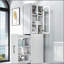 Armoire de rangement H 70,87 ", étagère de rangement multi-fonctionnelle à 4 niveaux et 2 portes en verre, grande bibliothèque moderne en bois