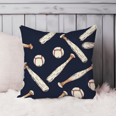 Sports Baseball Patterns XV Modern Throw Pillow Cover