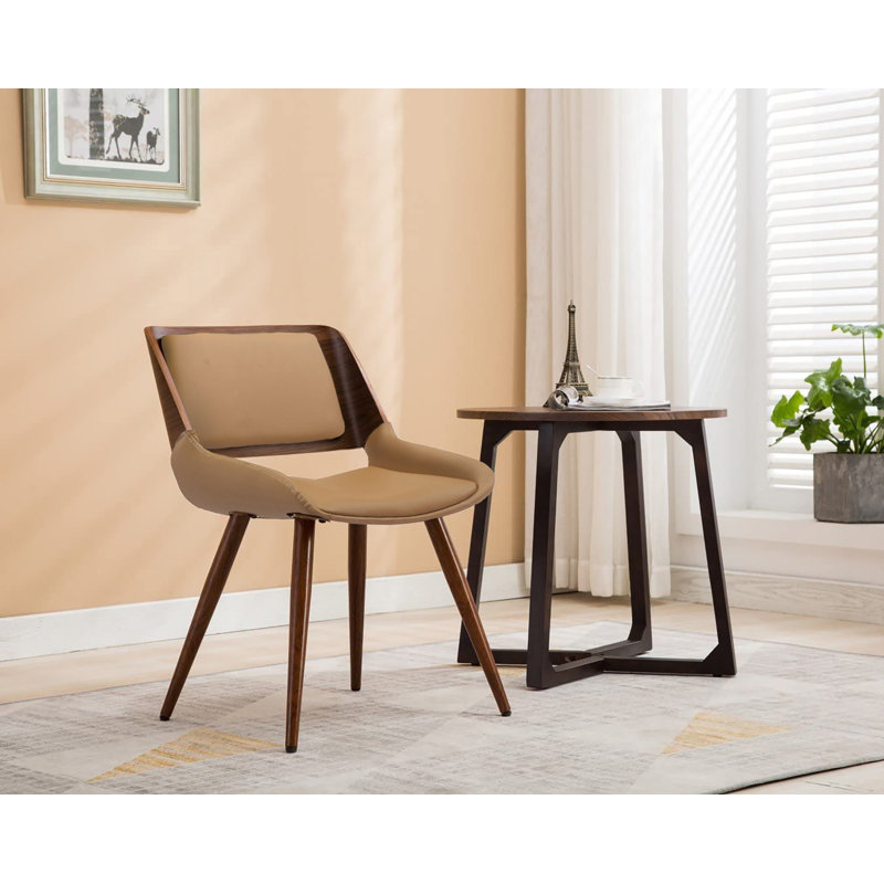 Ayrton Faux Leather Mid-Century Dining Chair, Desert Sandstone