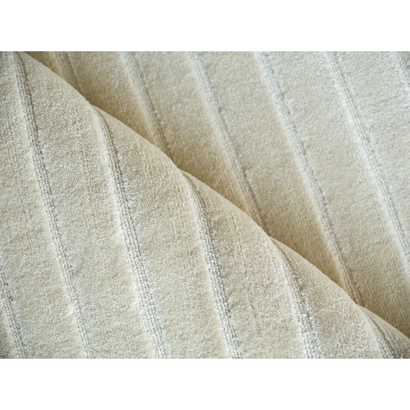 Amani Modern Handmade Silky Nylon, Beige Area Rug, Rectangle 4' x 6'