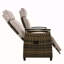 Ensemble de chaise longue d'extérieur inclinable avec accoudoirs en bois d'acacia et table de rangement intégrée pour balcon, véranda, pelouse et brun GO