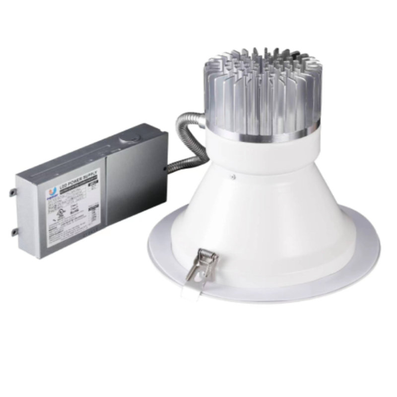 Luminaire encastré à DEL de qualité supérieure E2 Lighting de 8 pouces pour usage commercial, avec 3 puissances réglables, 3 températures de couleur sélectionnables (30 W/40 W/50 W).