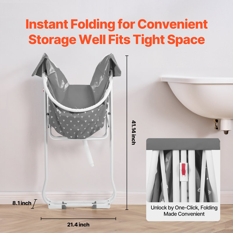 Foldable Dog Bathtub Elevated  Bathing Station for Small & Medium Pets, Gray