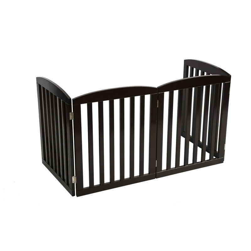 Barrière pour animaux autoportante en bois, Espresso