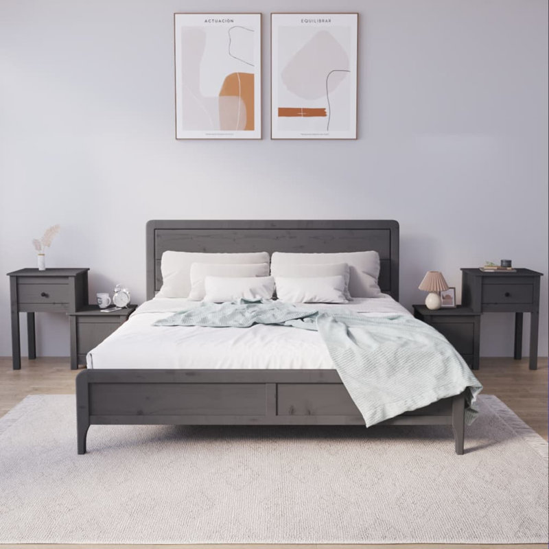 Bedside Cabinet 79,5x38x65,5 cm Solid Wood Pine, Individual, Grey
