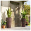 Pots de fleurs en plastique de 74 cm de hauteur Outsunny, ensemble de 2 pots empilables avec drainage à faire soi-même, pour une utilisation intérieure/extérieure, marron