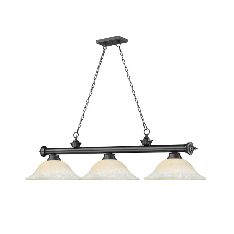 Billard 3 lumières Annaleisa, Plaqué bronze
