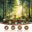 Papier peint adhésif autocollant amovible Sunlit Forest Green Trees-968608506