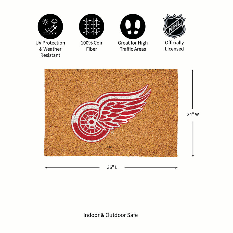 Grand tapis couleur coco Detroit Red Wings, 36 po x 24 po