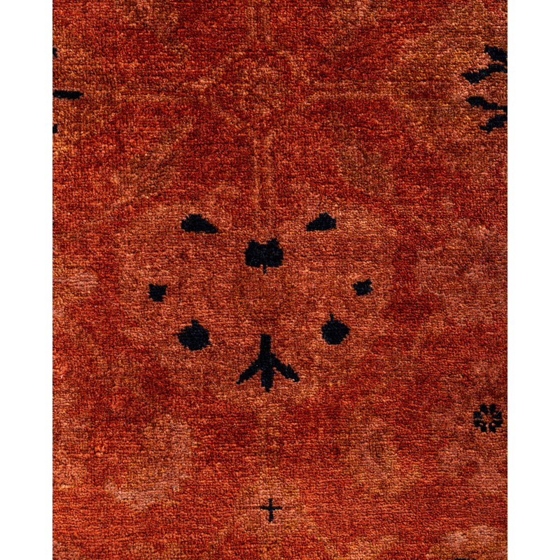 Overdyed Hand-Knotted Wool Modern-Contemporary Brown Runner 3' 1" x 8' 2"