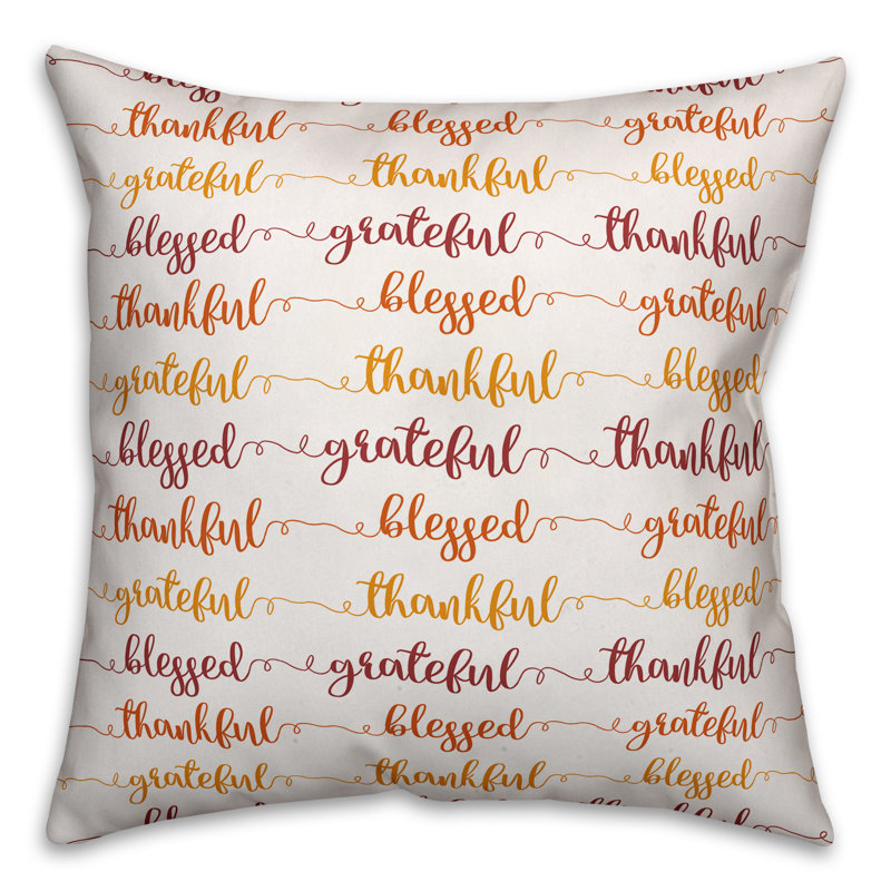  Coussin Grateful Thankful Blessed