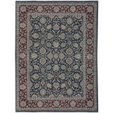 Hand-Knotted High-Quality Black and Red Area Rug