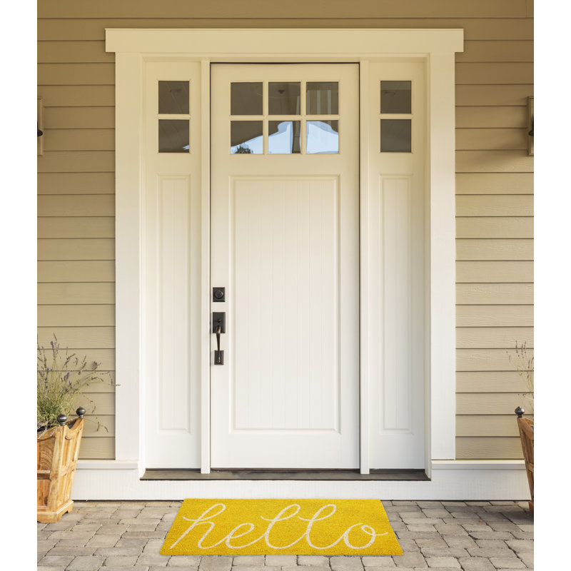 Epes Non-Slip Outdoor Doormat, Yellow