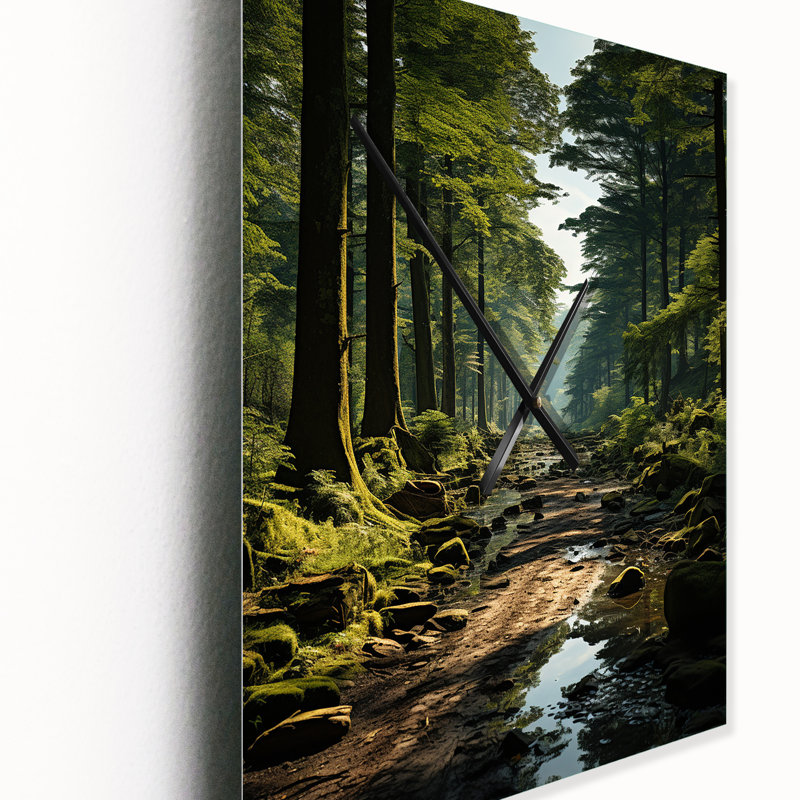 Horloge murale moderne Forest Enchanted Woods Earthy, Très grand