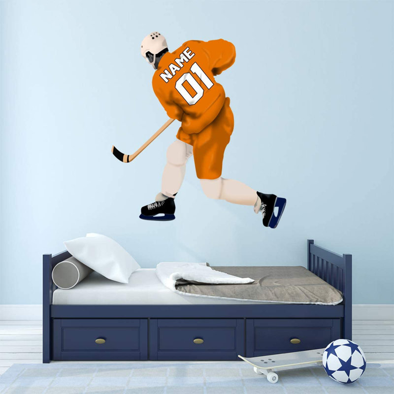 Adhésif décoratif hockey, H 41 po x l 36 po, Orange