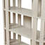 Bibliothèque ovale en bois ouverte, bibliothèque autoportante à cadre en panneau de fibres à densité moyenne, support de rangement à 5 niveaux facile à assembler pour le salon, décoration de bureau à domicile